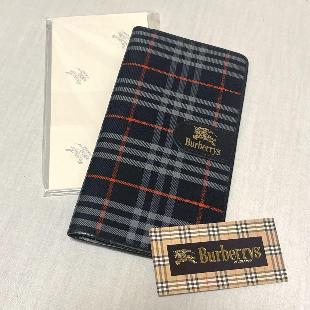 Burberry バーバリー ノヴァチェック メモ帳+カバー ネイビー