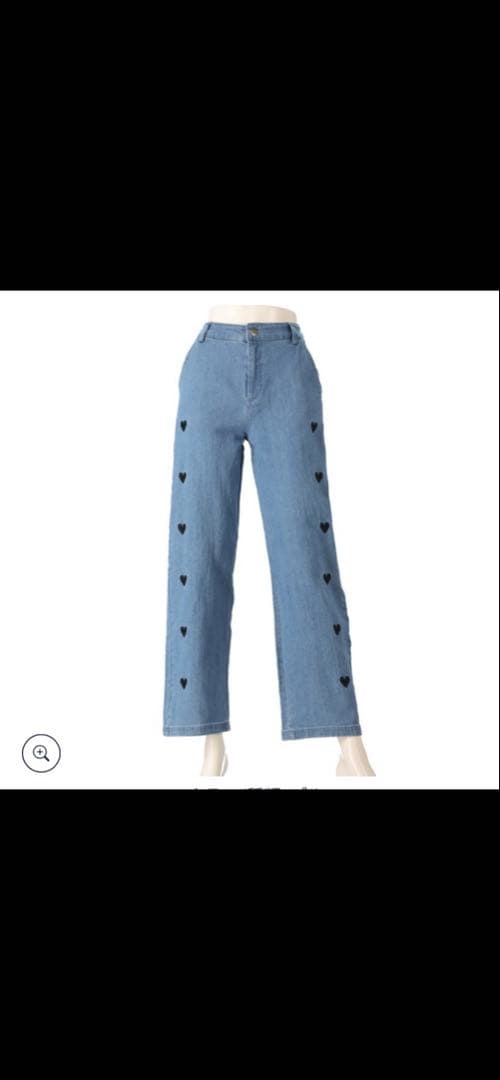 アンドラブ ️ むっちゃ幸せハート刺繍のストレートデニム3L2XL 3L LOVE