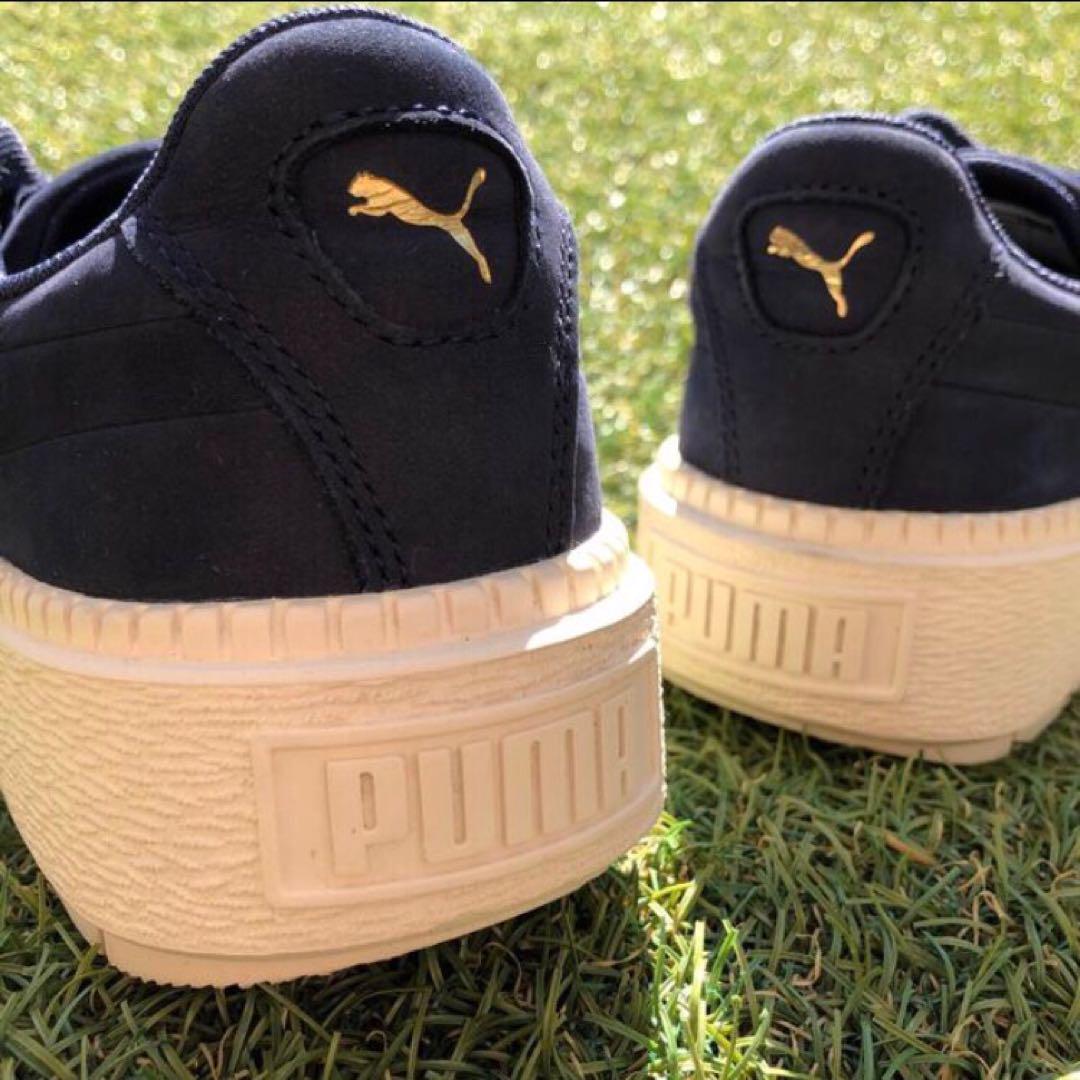 半額ストア PUMAプーマ 美品24.5 バスケット トレース プラットフォーム 靴