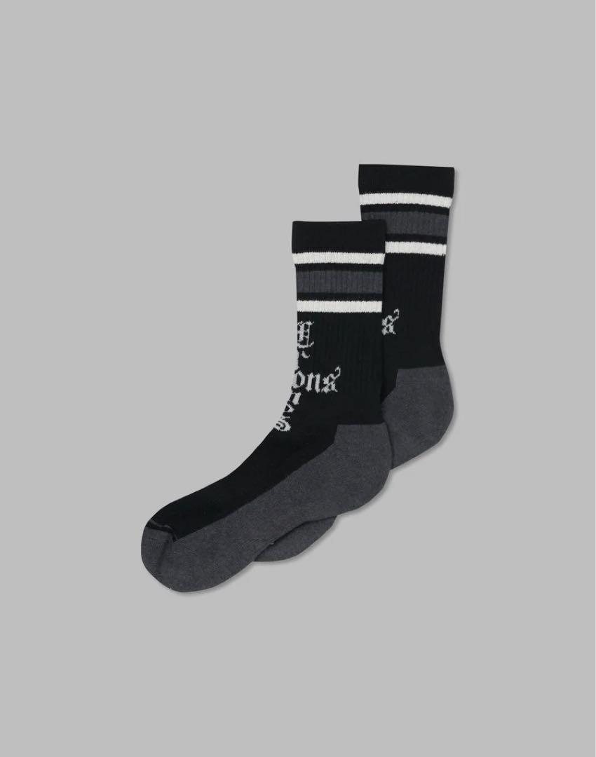CRONOS Cross Shape logo sox【BLACK×WHITE】