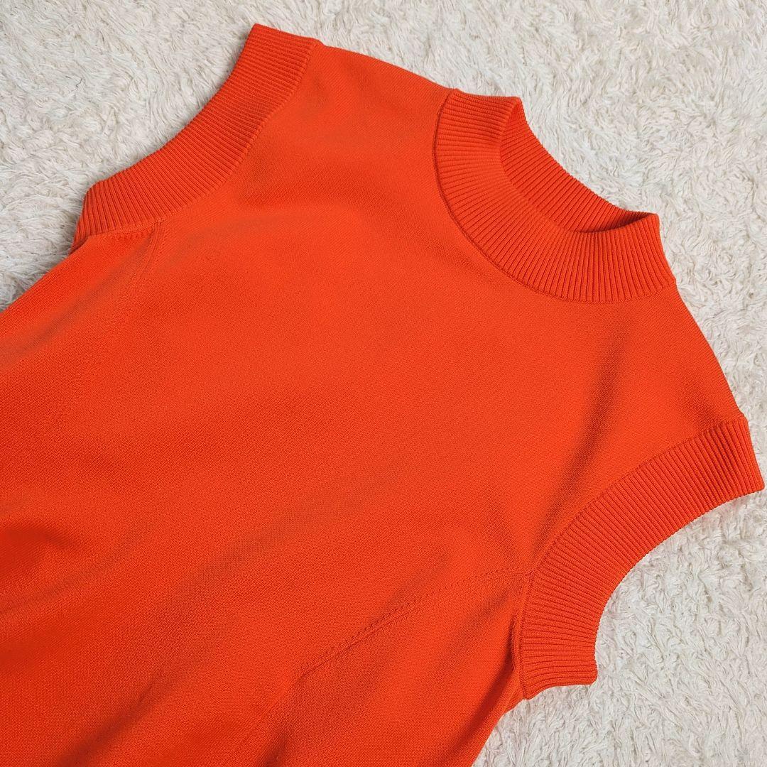 美品✨アドーア　ペプラムノースリーブチュニック　Ｌ相当　オレンジ