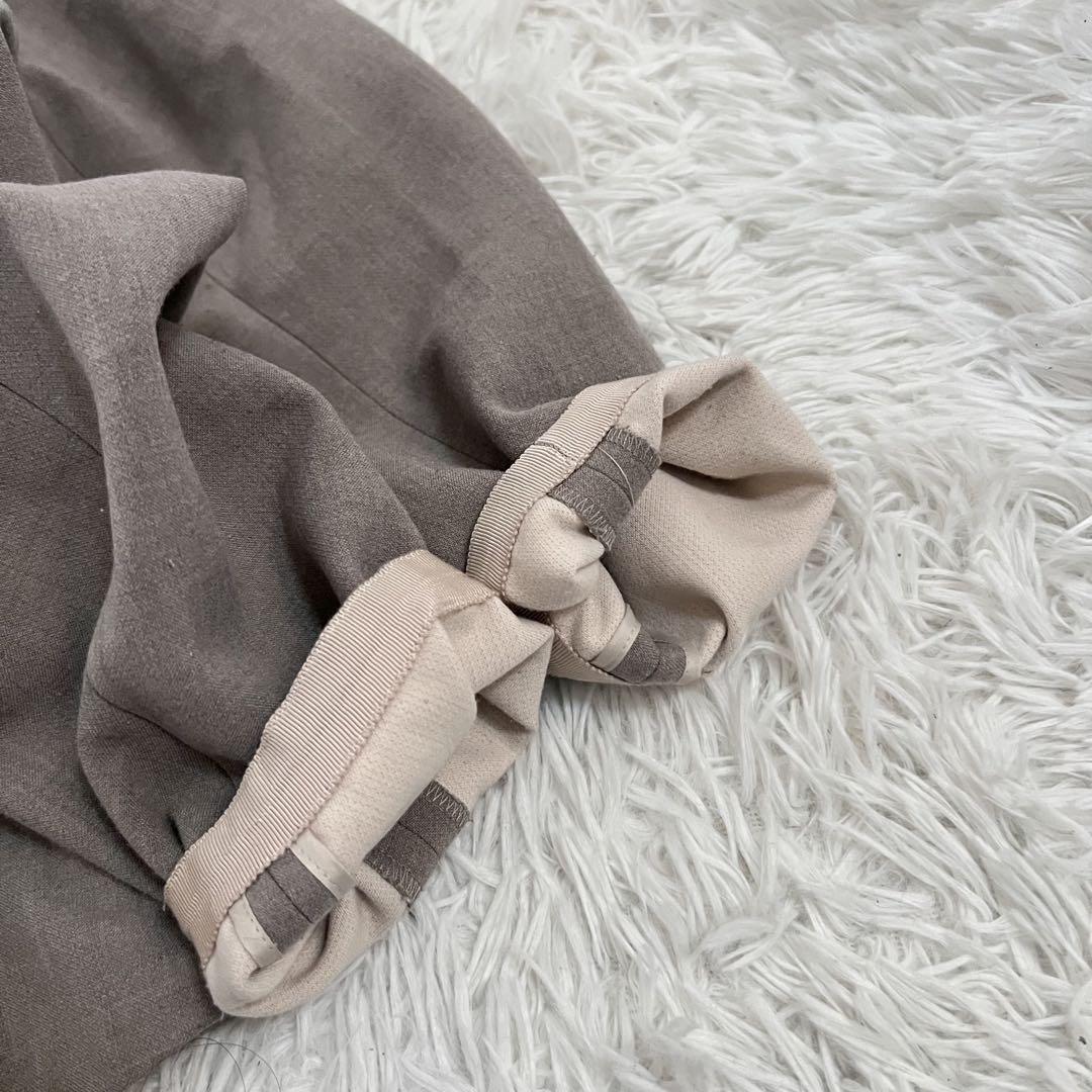 美品✨20ss ベイジ ノーカラージャケット ベルト 大きいサイズ ベージュ