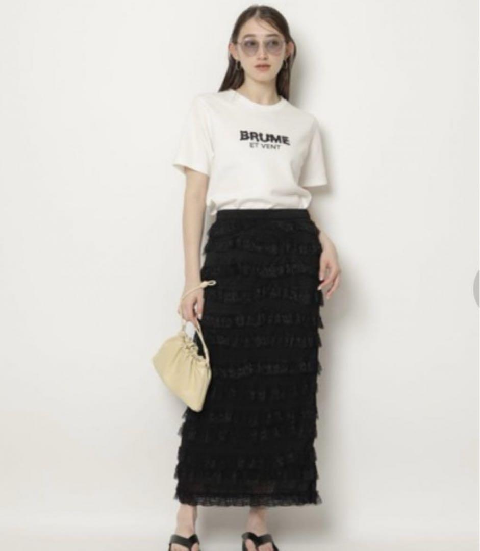 「美品」リランドチュール レースフリルティアードスカート