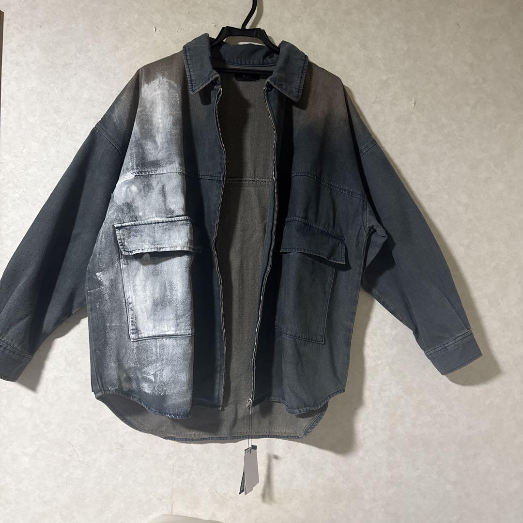 M.U.L ヴィンテージリメイクデニムライン入レザージャケットセットアップ