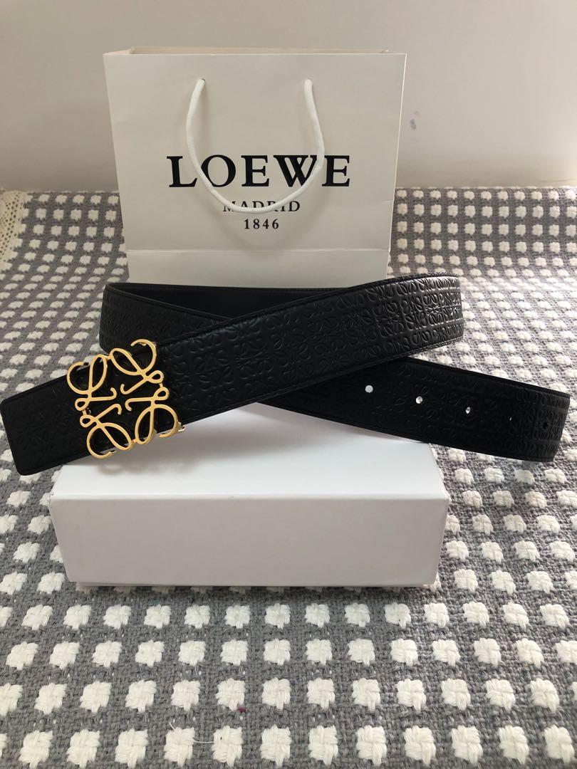 ロエベ アナグラムレザーベルト 黒　100cm Loewe