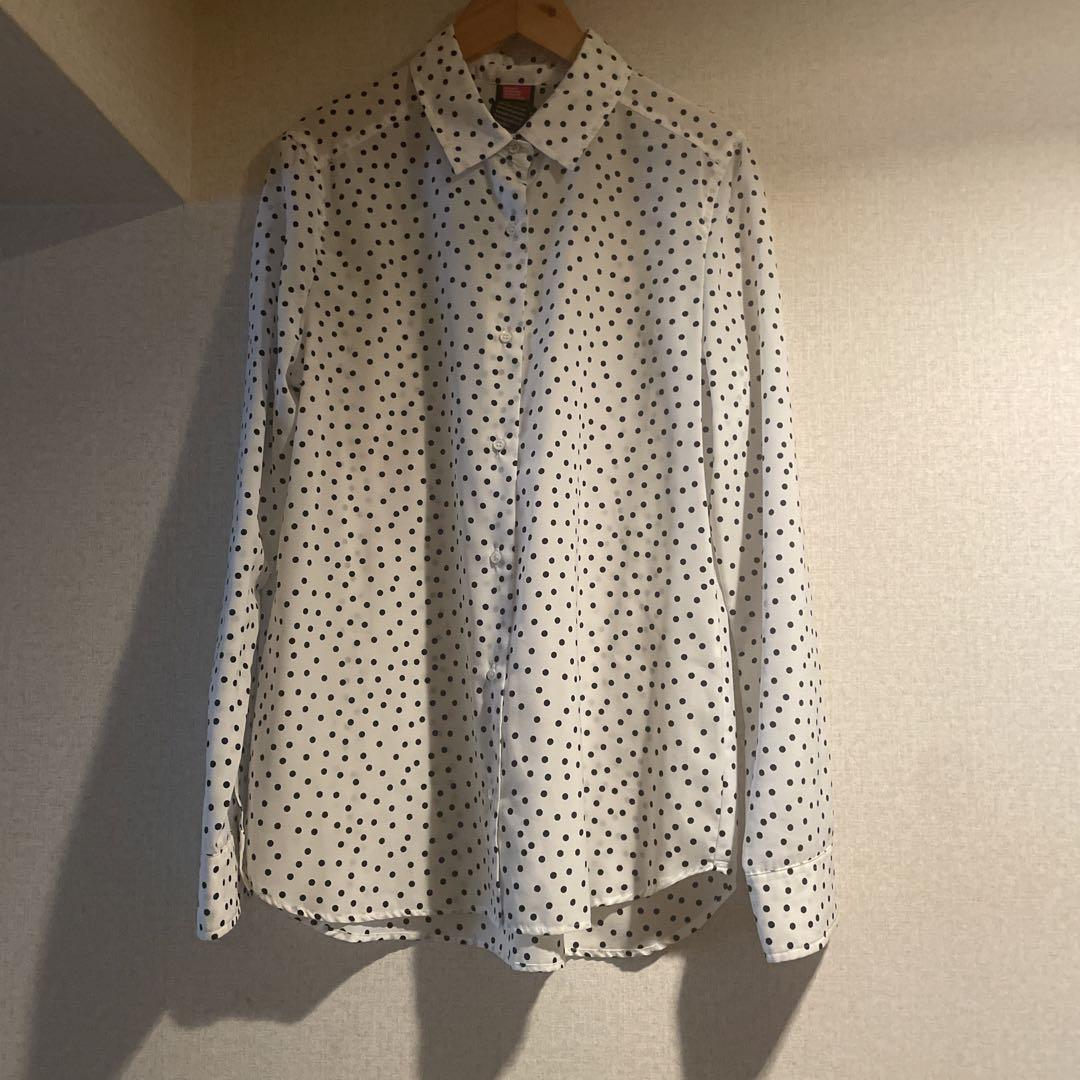 DOUBLE STANDARD CLOTHING ドット柄長袖シャツ