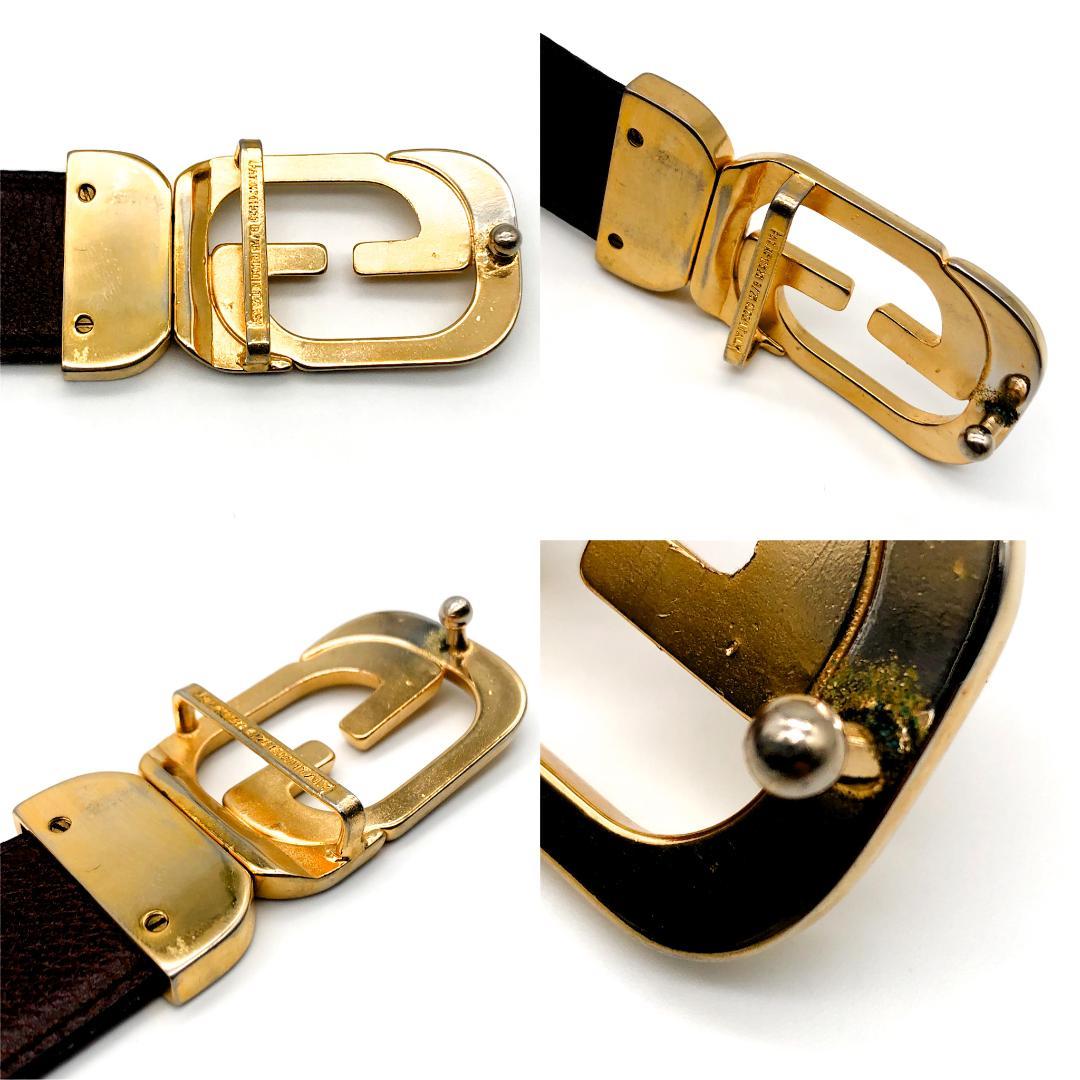 GUCCI グッチ リバーシブル ベルト ゴールド ブラック ブラウン