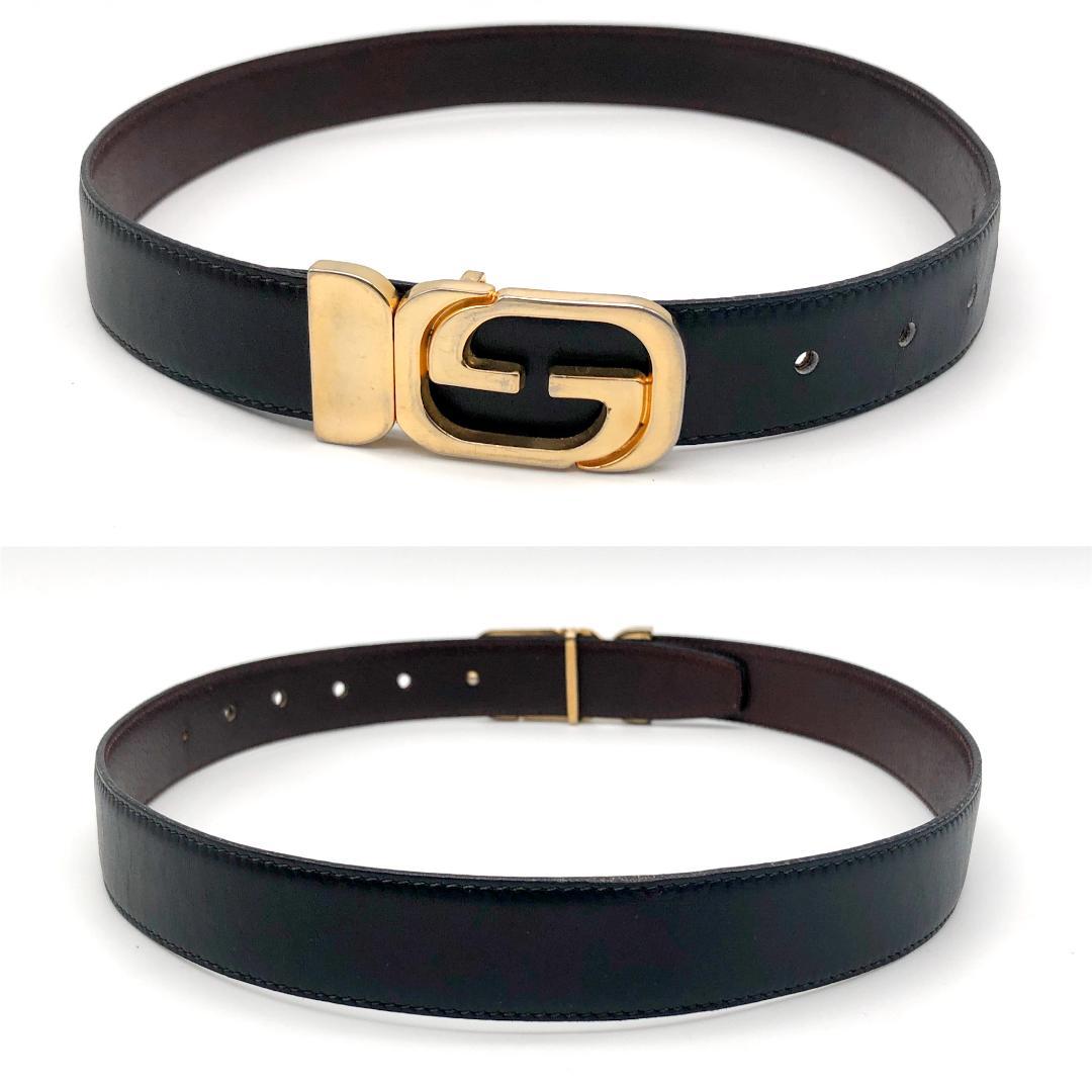 GUCCI グッチ リバーシブル ベルト ゴールド ブラック ブラウン