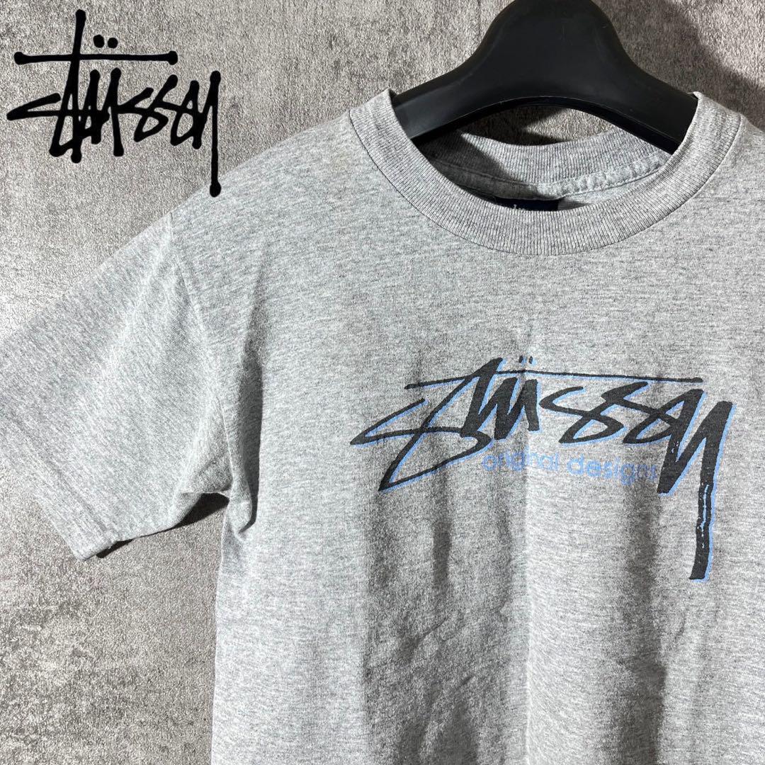 [大人気]　ステューシー　Tシャツ　90s　プリント◎　ストックロゴ　存在感◎