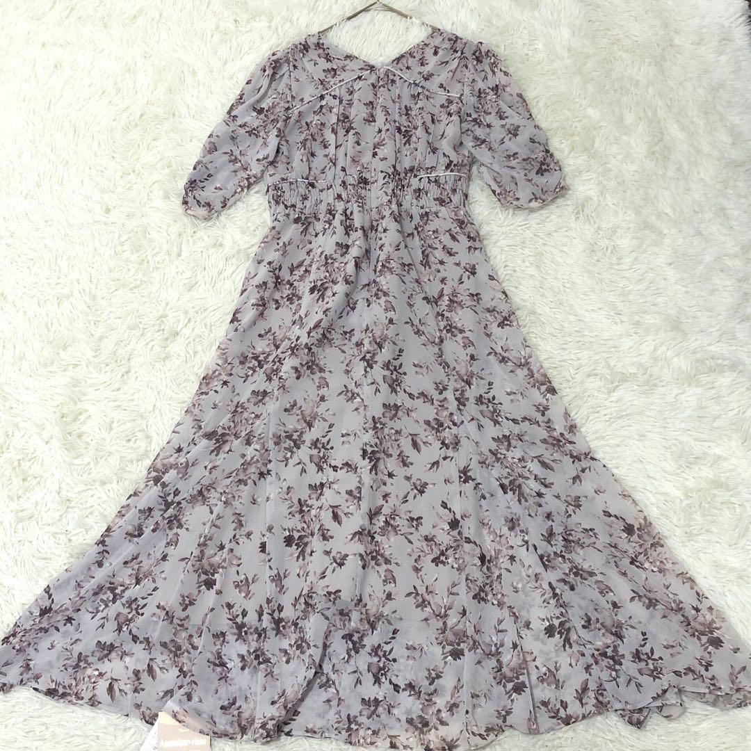 未使用タグ Apuweiser-riche マチフレアフラワーワンピース 洗える