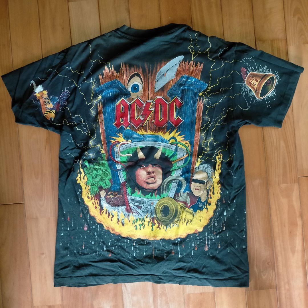 超激レア 92年製 ヴィンテージ AC/DC ac dc バンドTシャツ 総柄