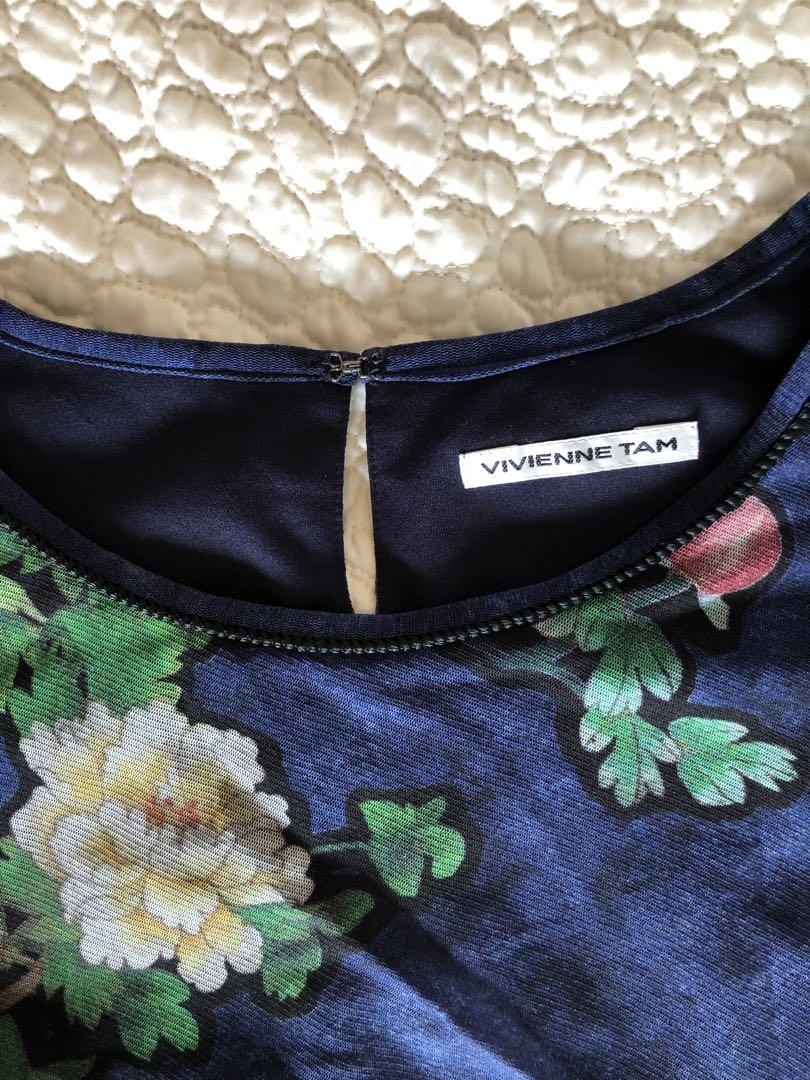 5598 美品✨VIVIENNE TAM 花柄半袖ワンピース フレア ボタニカル