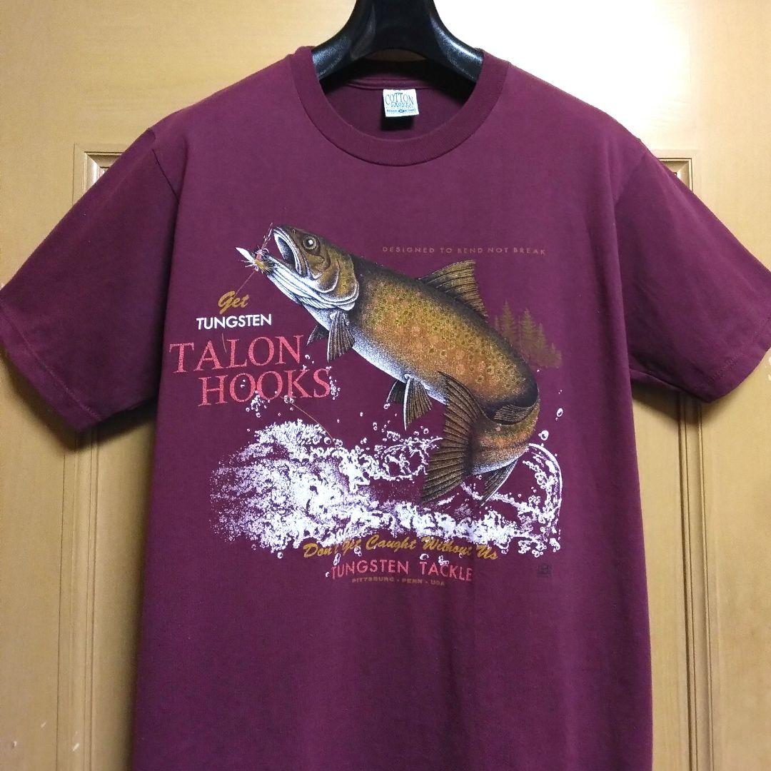 USA製 ビンテージ 90s フィッシング アート ドローイング Tシャツ