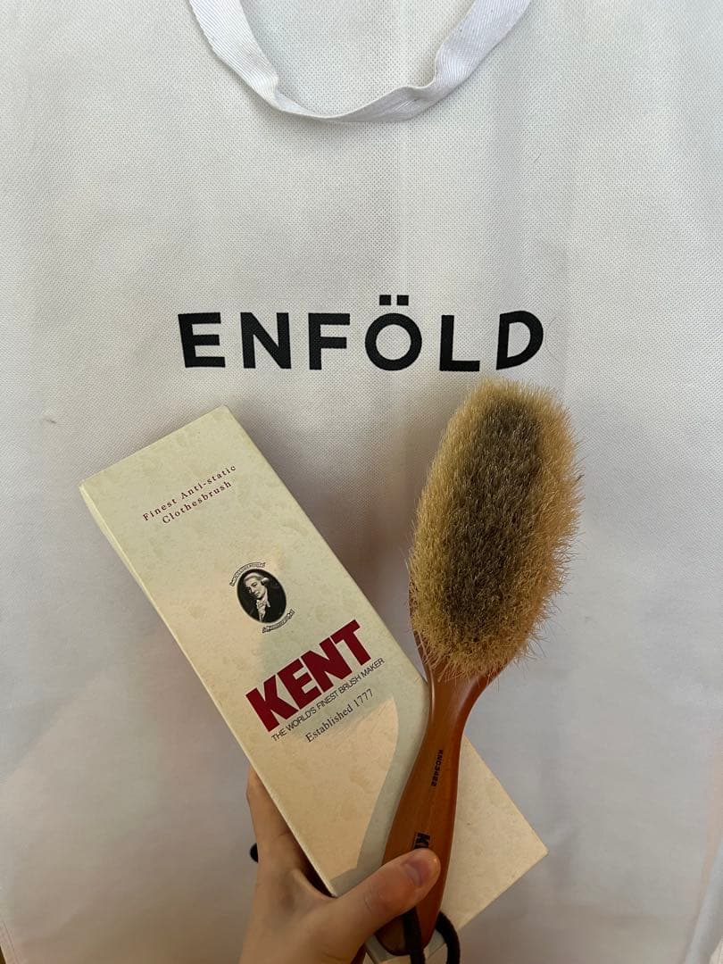 ENFOLD ロングコート 36 オレンジ・グレー ENFOLD ロングコート 36 オレンジ・グレー