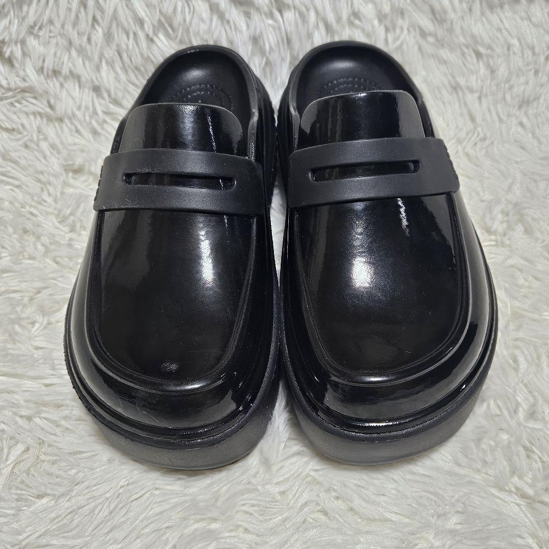 未使用級✨ crocs クロックス STOMP LOAFER ハイシャイン 黒