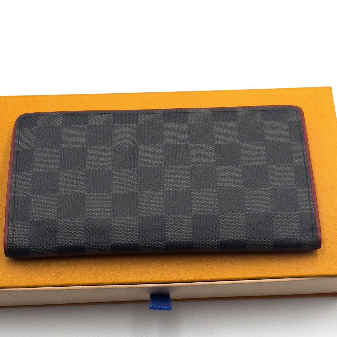 ルイヴィトン【最高級美品】ダミエグラフィットポルトフォイユブラザボルドーレッド