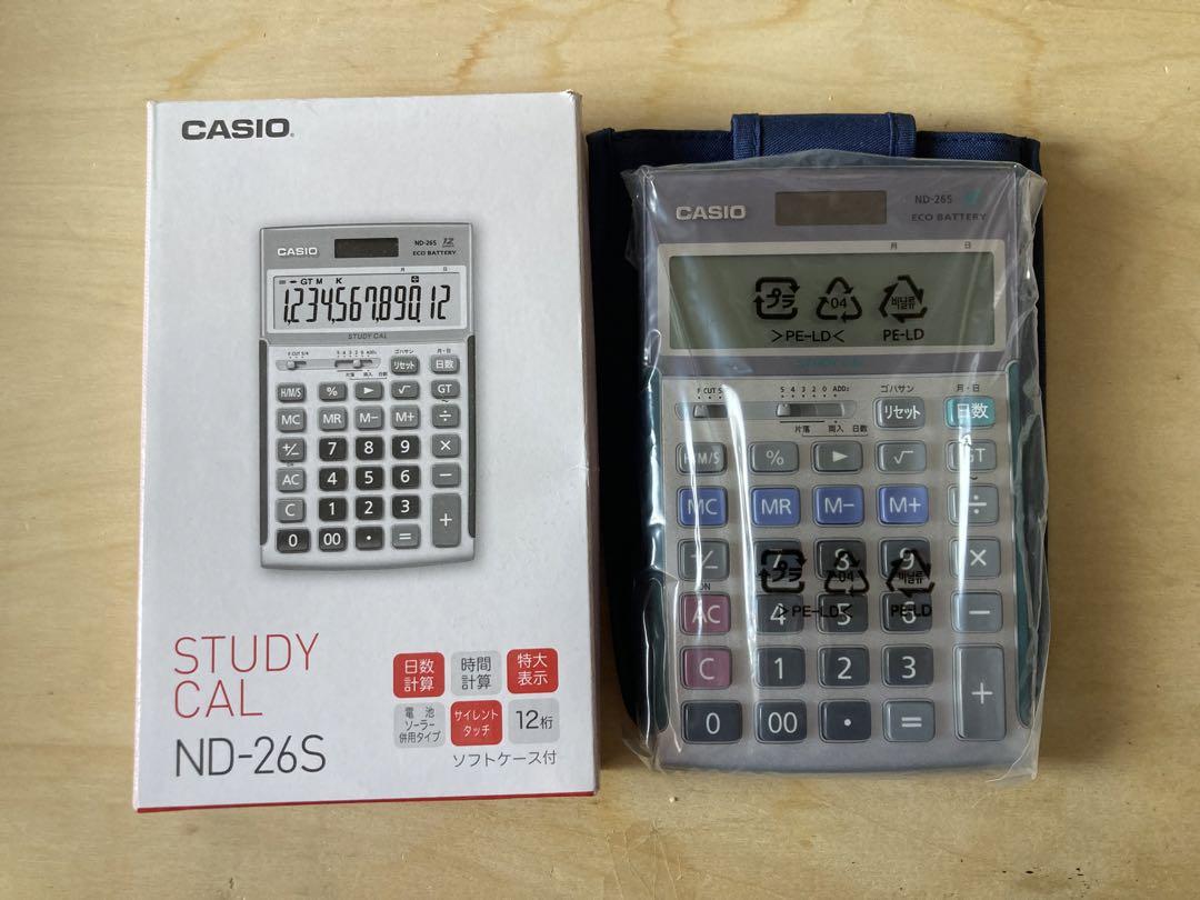 動作確認のみ CASIO製 電卓 ND-26S ソフトケース付 プロ用実務