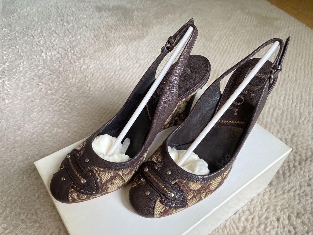 Christian Dior パンプス ウェッジソール 織キャンバス 36 Christian Dior パンプス ウェッジソール 織キャンバス 36 靴