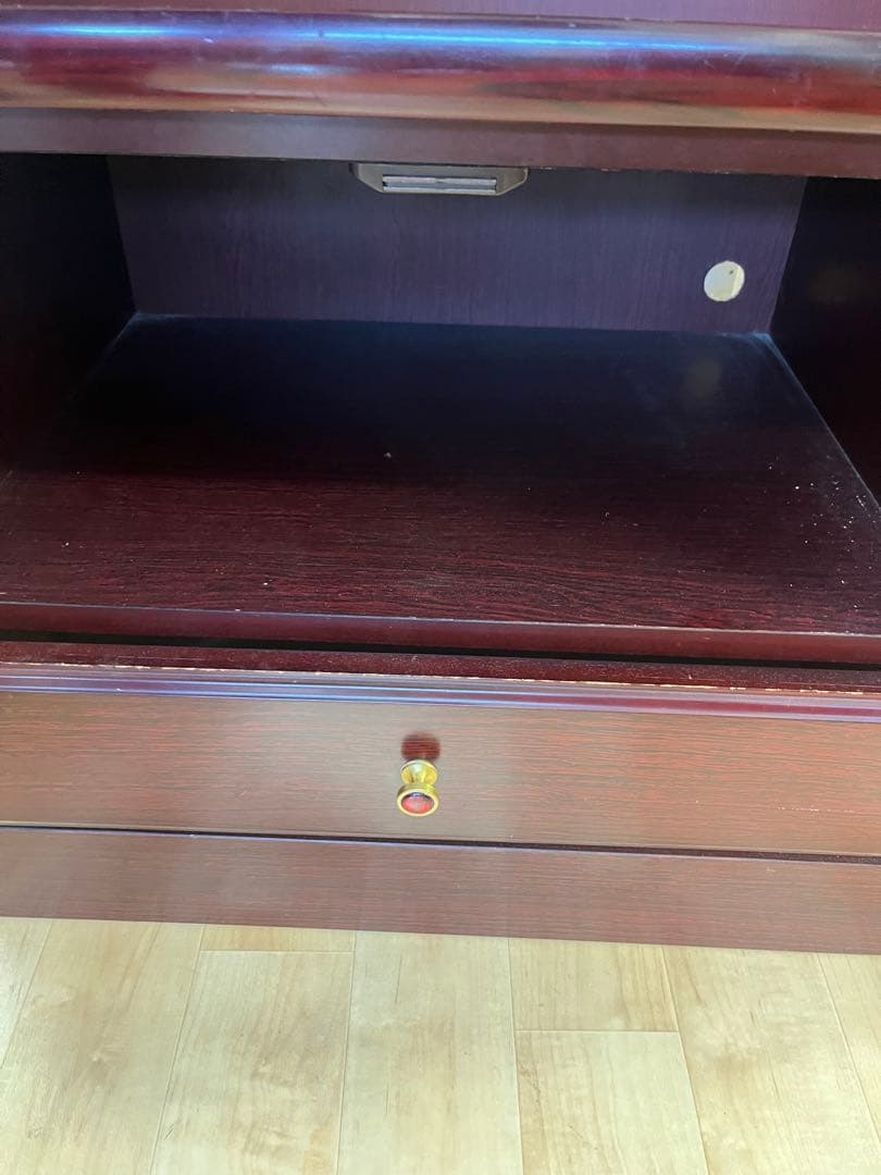 ヴィンテージ　リビング棚 ガラスキャビネット 食器棚 アンティーク　花梨