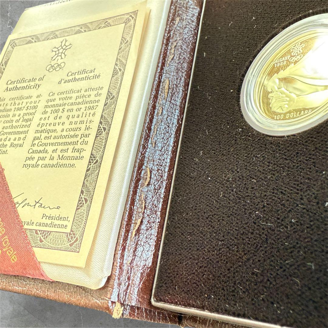 【箱付き】カルガリーオリンピック　金貨　記念硬貨　カナダ　五輪　1987