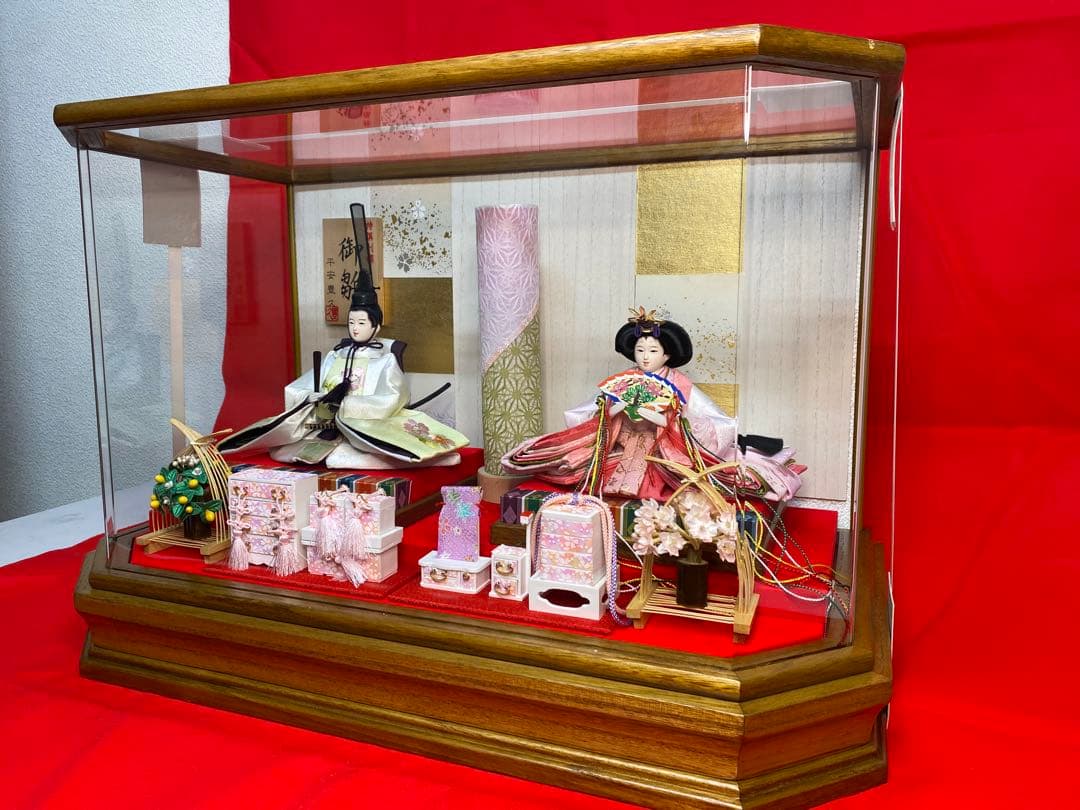 雛人形アクリルケース入り親王飾り