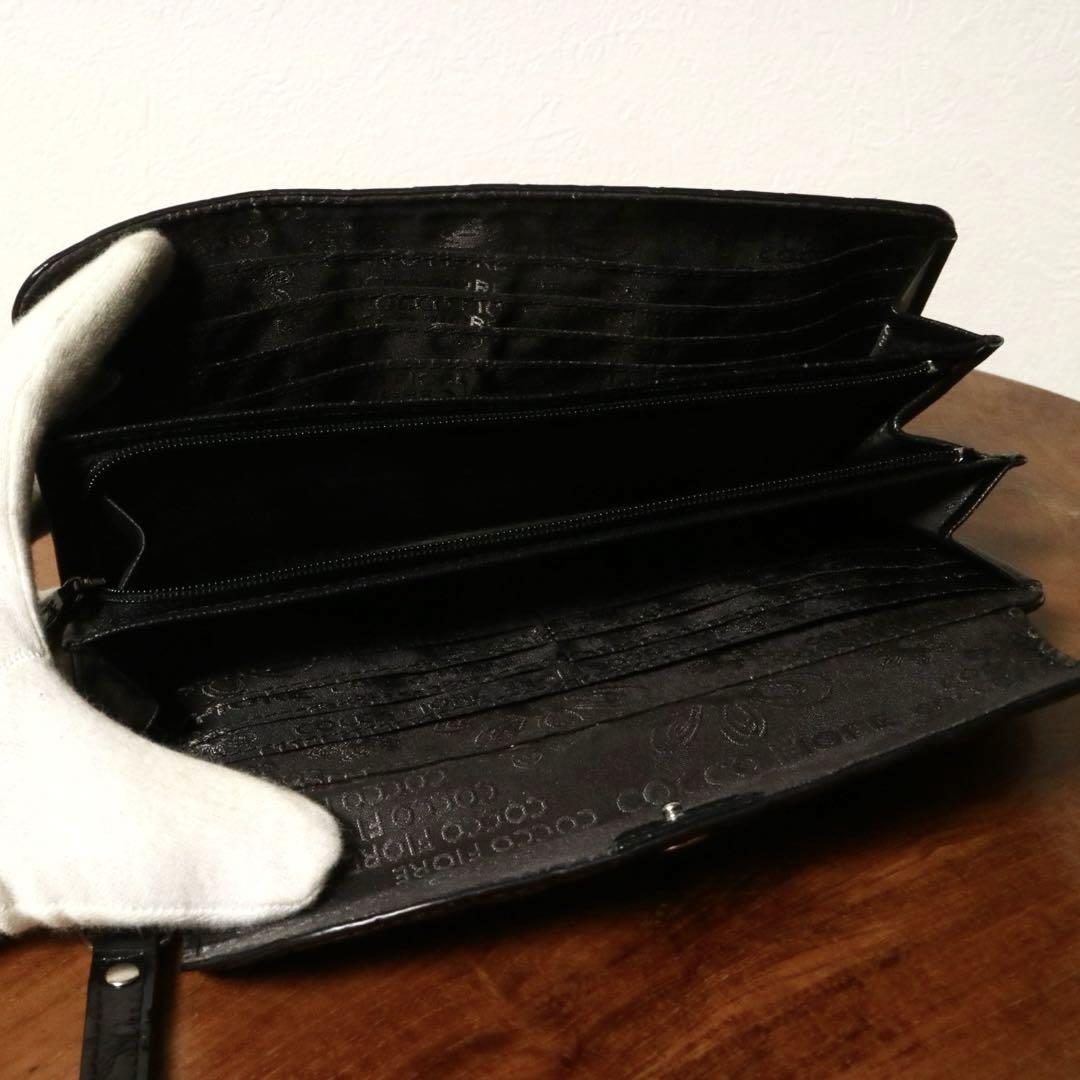 超美品 COCCOFIORE クロコ型押し 2way ショルダーウォレット 小物