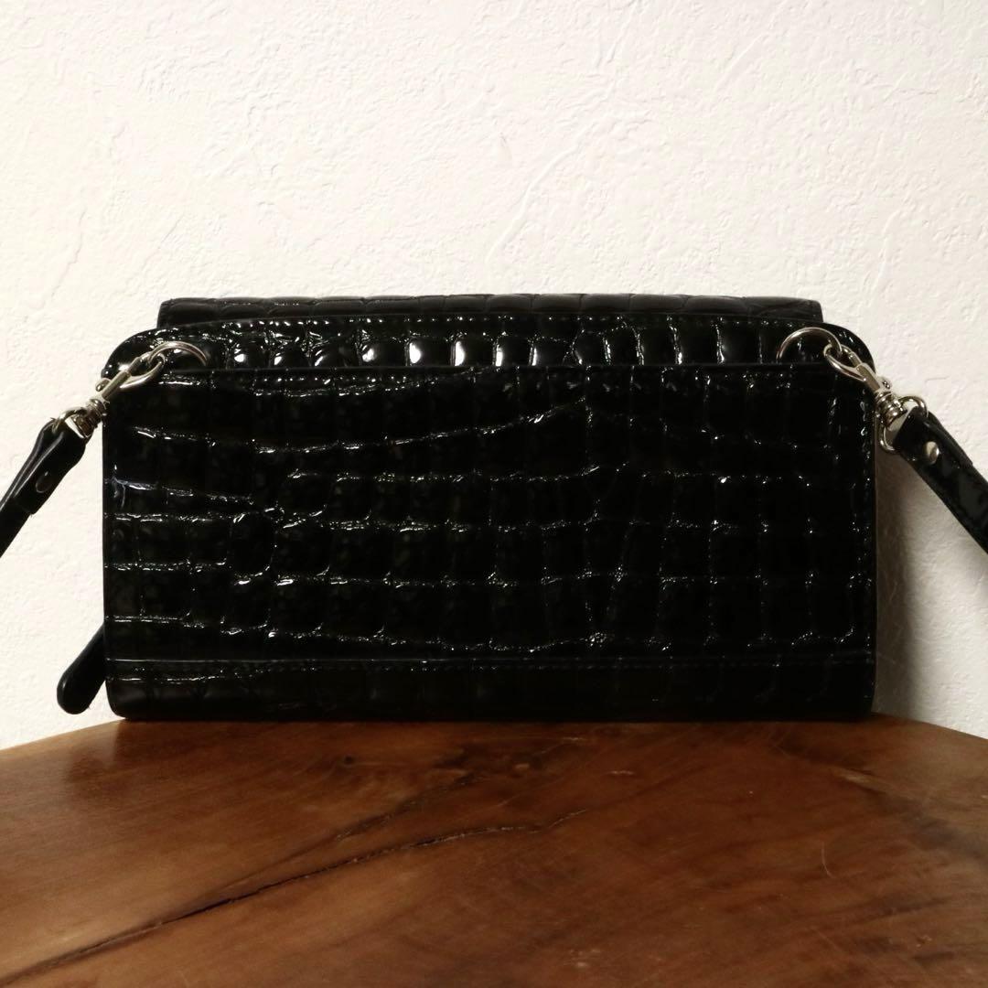 ブランド公式通販サイト 超美品 COCCOFIORE 小物 ショルダーウォレット 2way クロコ型押し 小物