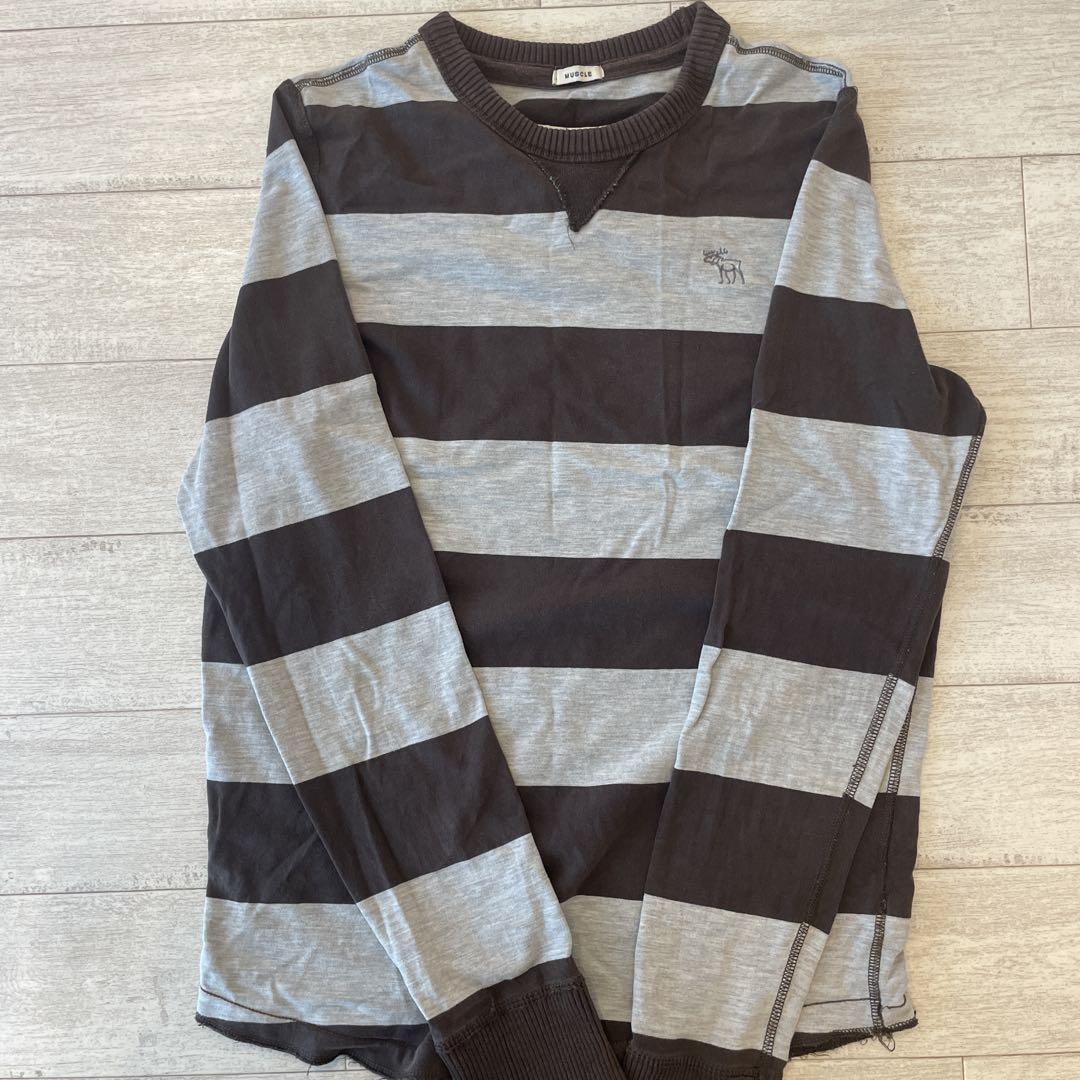 《30年前極希少モデル》アバクロボーダー長袖Tシャツ 黒とグレー