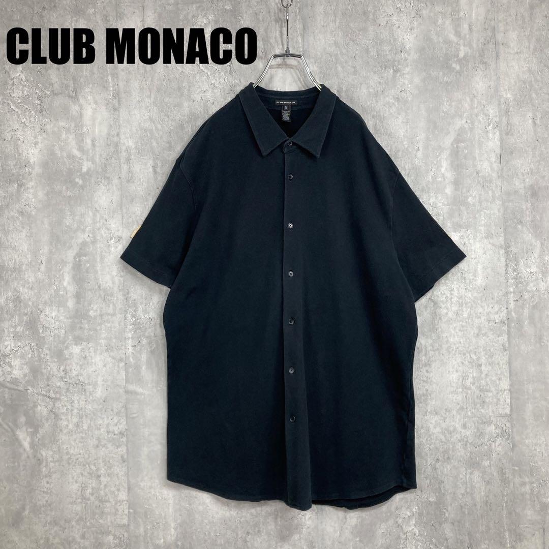 【希少】90s CLUB MONACO 鹿の子 S/Sシャツ ブラック