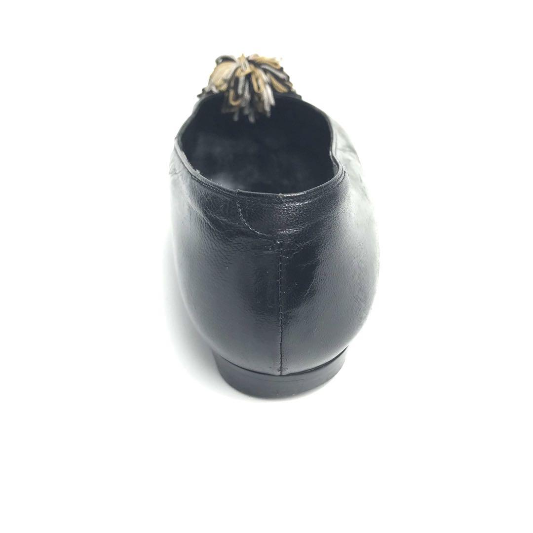 イヴ・サンローラン YSL ブラック フラットシューズ 35-1/2 23cm
