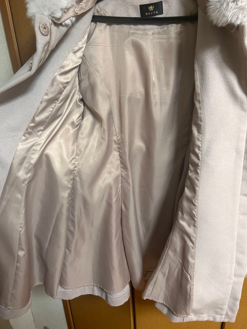 ROJITA ファー付きライトピンクコート