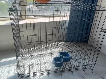 犬用金属ケージ 大きめ 食器付き