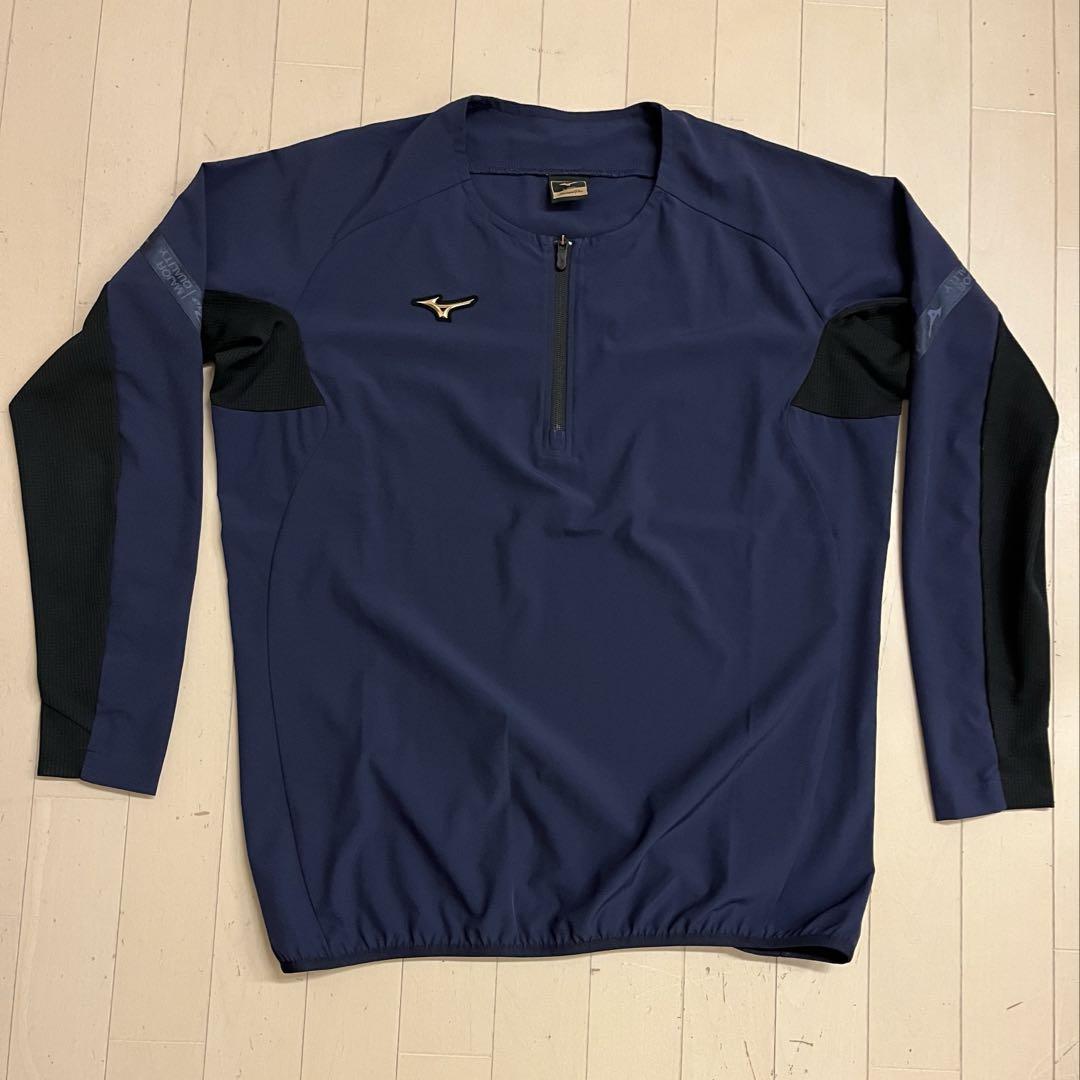 Mizuno Proネイビー ハーフジップアップ長袖ウェア