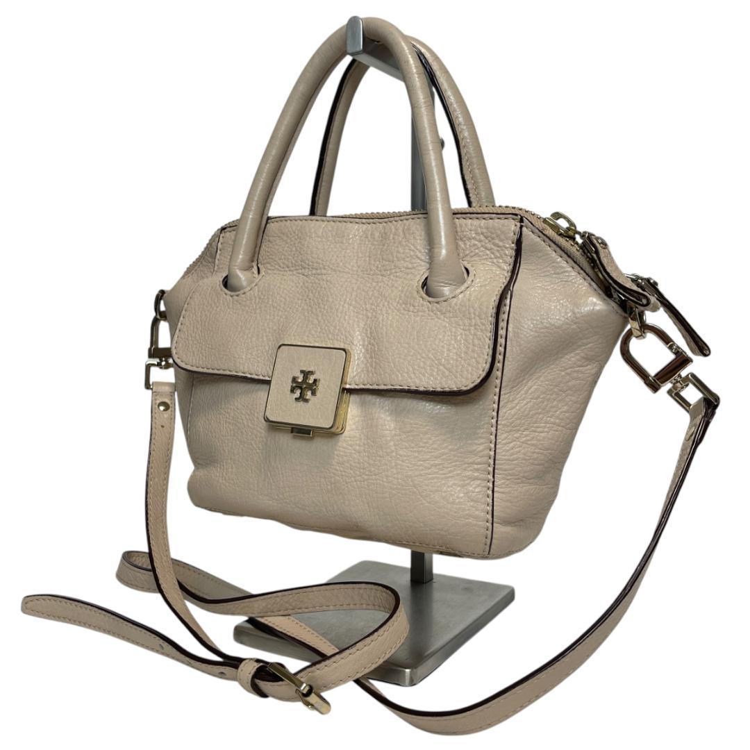 美品 TORY BURCH 2905 2way ショルダーバッグ シボ革 レザー