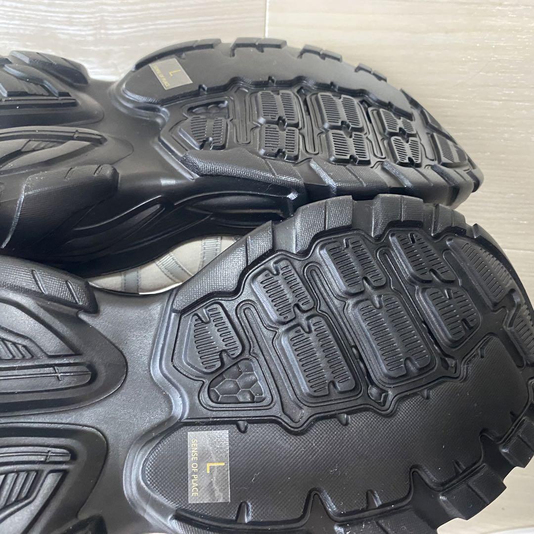 レースアップバレエスニーカー　グレー　シルバー