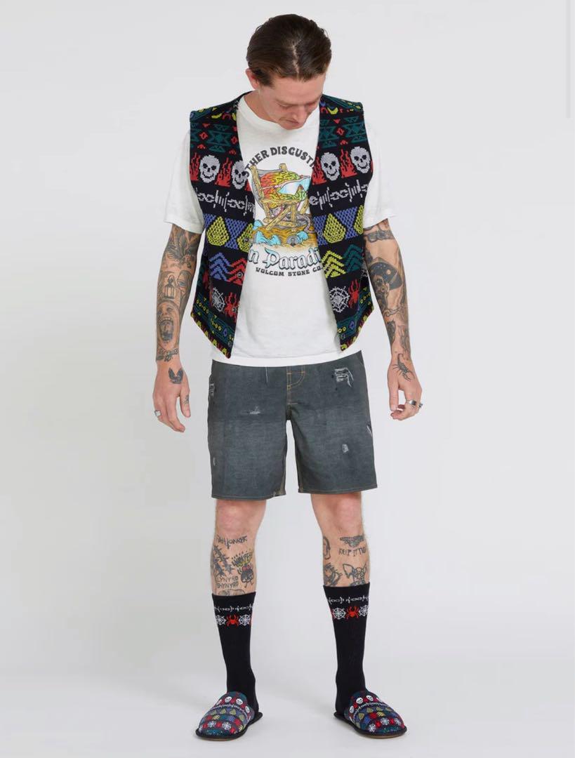 Volcom ブラックデニムベスト　provost