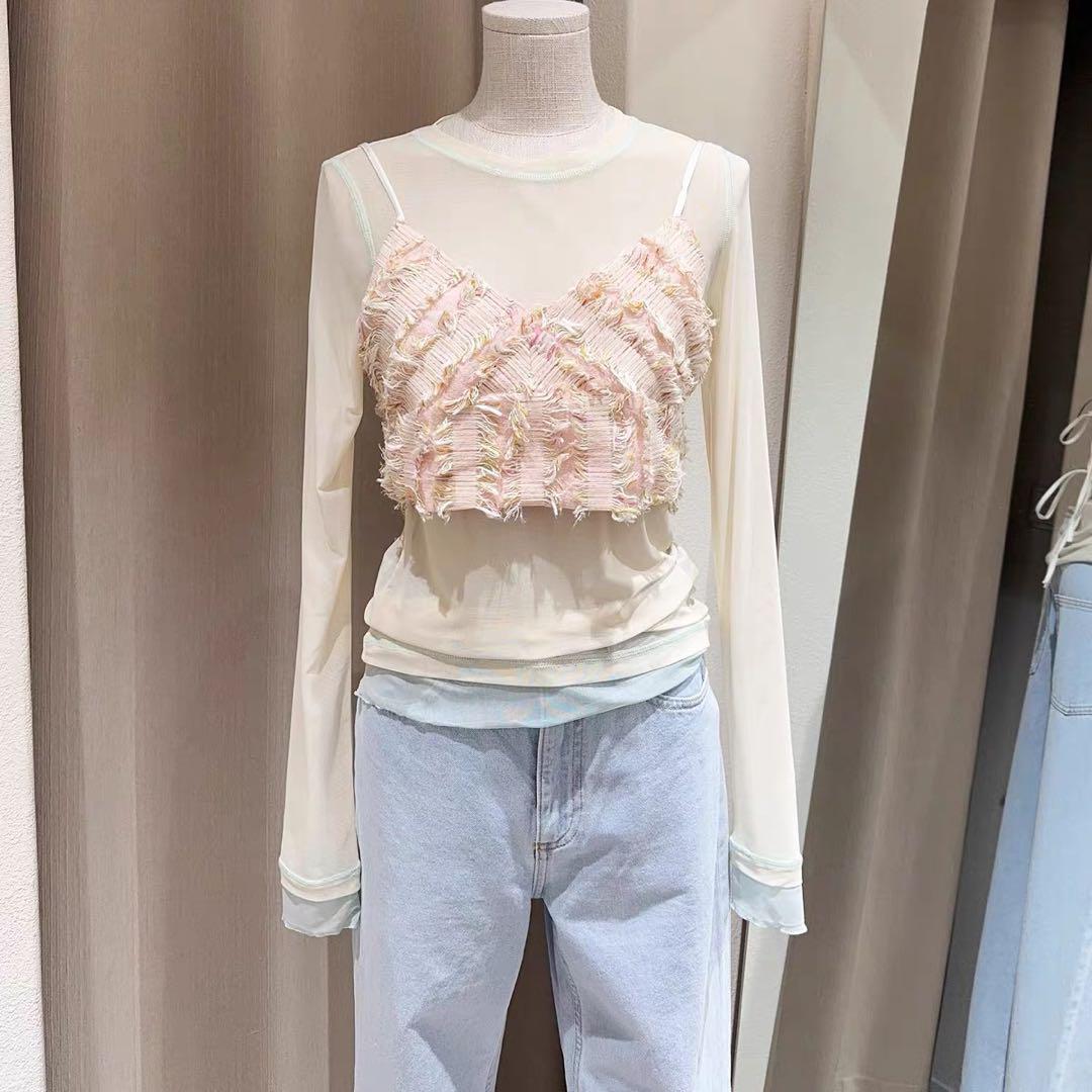 2WAY MIX PINK SHAGGY BUSTIER