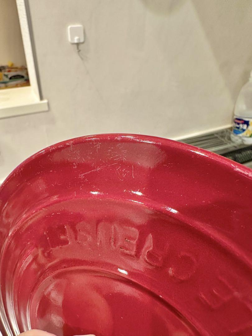 ルクルーゼ　ココットロンド　16cm チェリーレッド　両手鍋　鍋