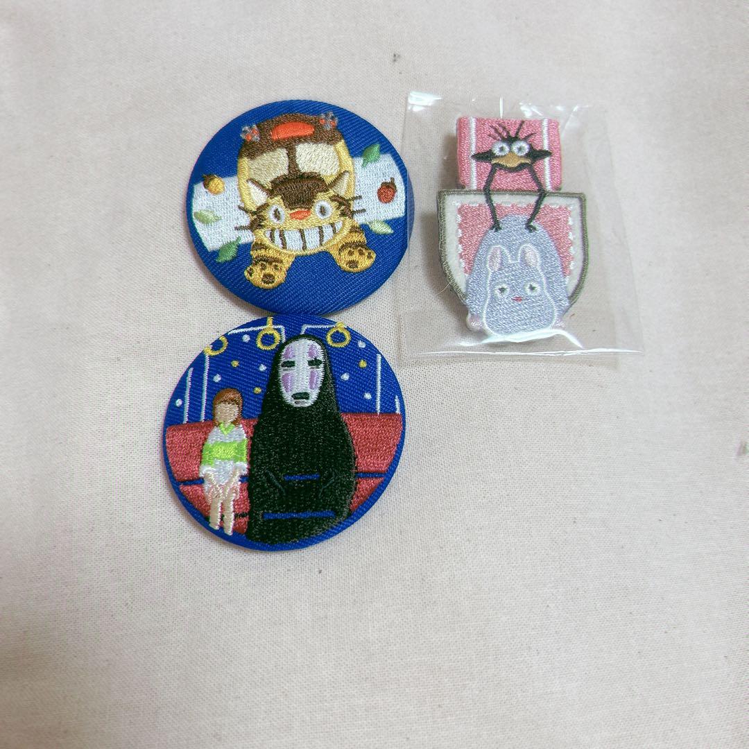 ジブリ 刺繍缶バッジ 刺繍ブローチ セット スタジオジブリ作品グッズショップ 「どんぐり共和国」より どれ