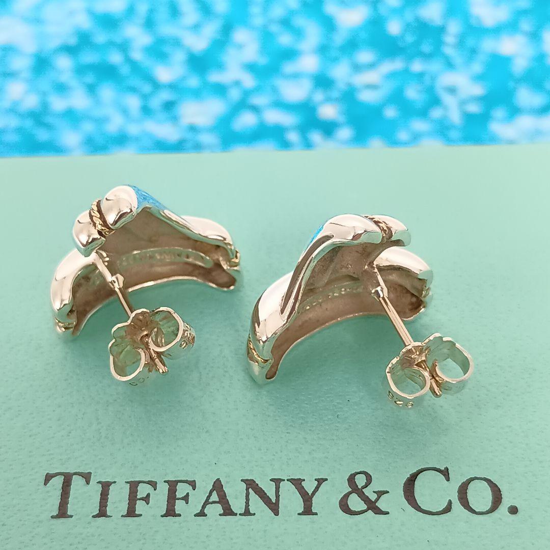 TIFFANY&Co.ティファニー ツイストロープピアス シルバー×ゴールド