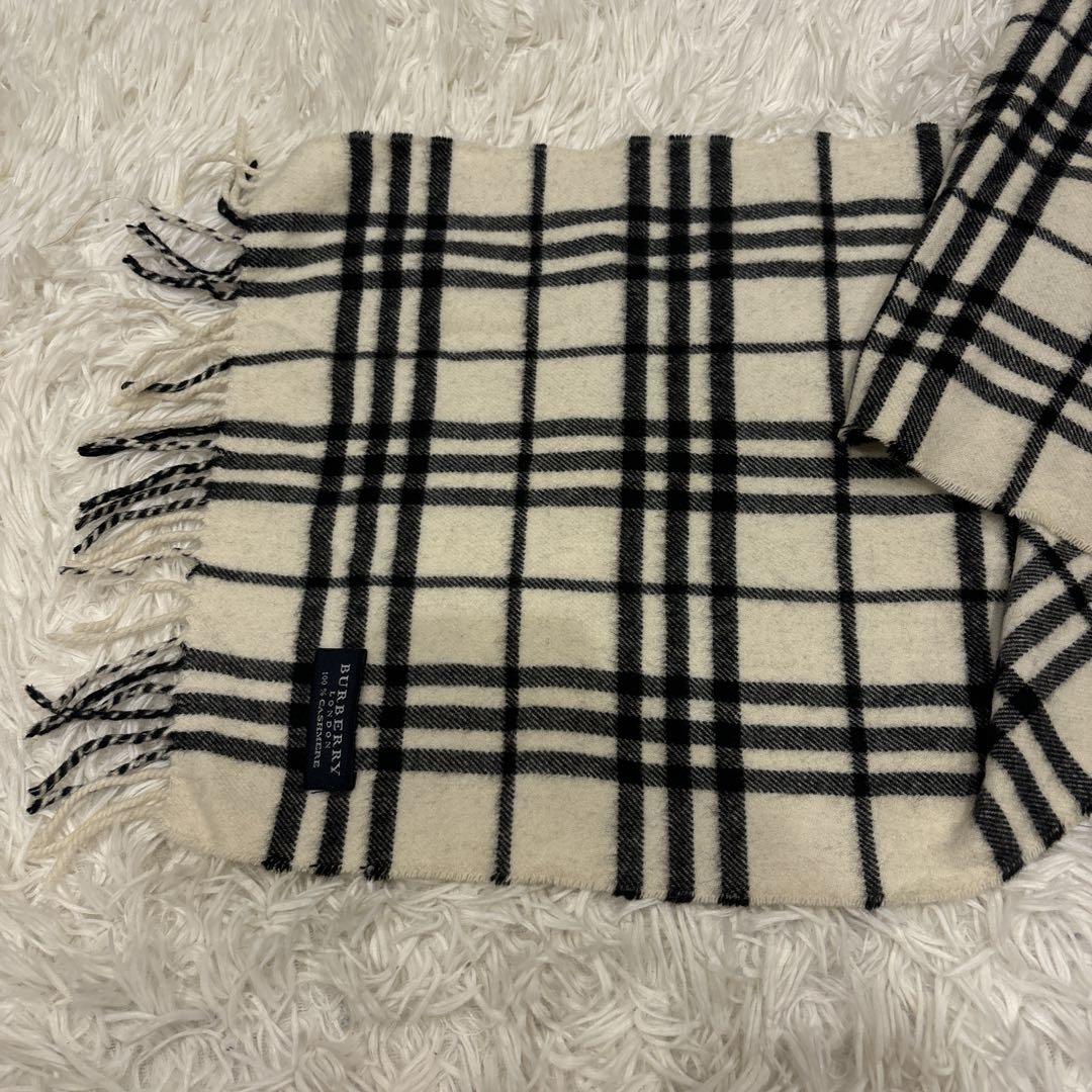 新品タグつき【BURBERRY LONDON】 カシミヤ100% マフラー Burberry London チェック柄 カシミヤ100% マフラー