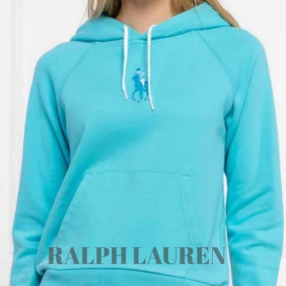 【美品】ポロラルフローレン パーカー ターコイズ ビッグポニー 現行タグ XS