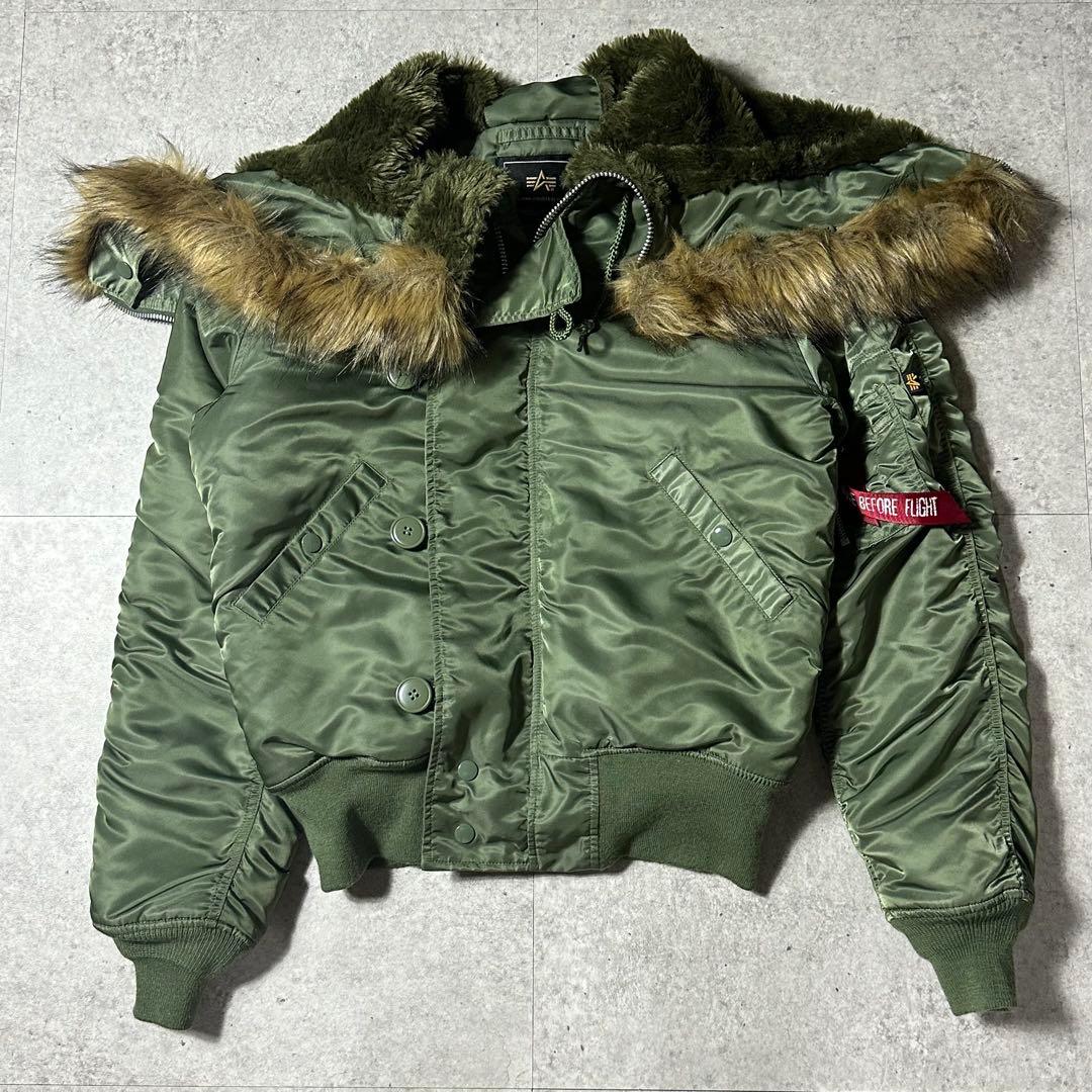 美品 Alpha N2B M グリーン フライトジャケット