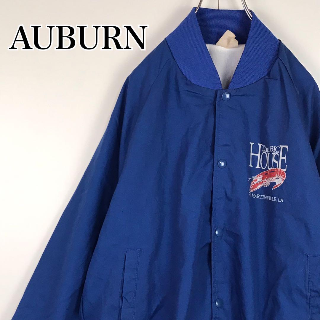 【USA製】AUBURN ワンポイントプリントスタジャン ブルー F1205
