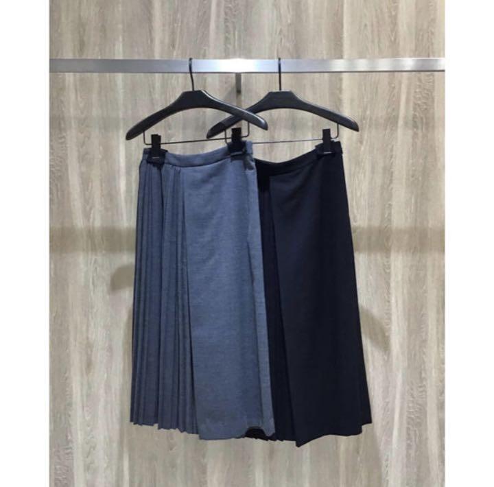 Theory 19aw プリーツアシンメトリースカート チャコールグレー