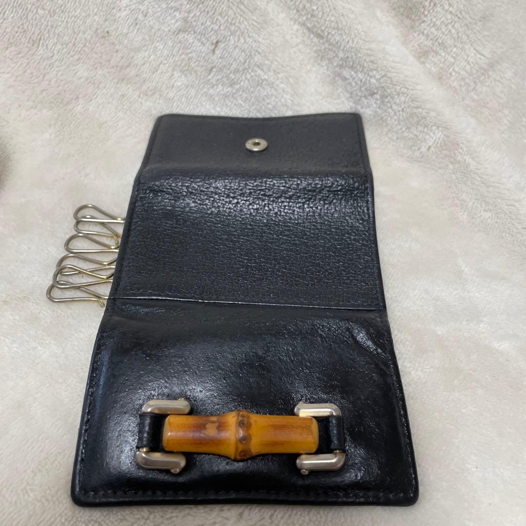 品質は非常に良い GUCCI グッチ バンブークロージャー レザー6連キー