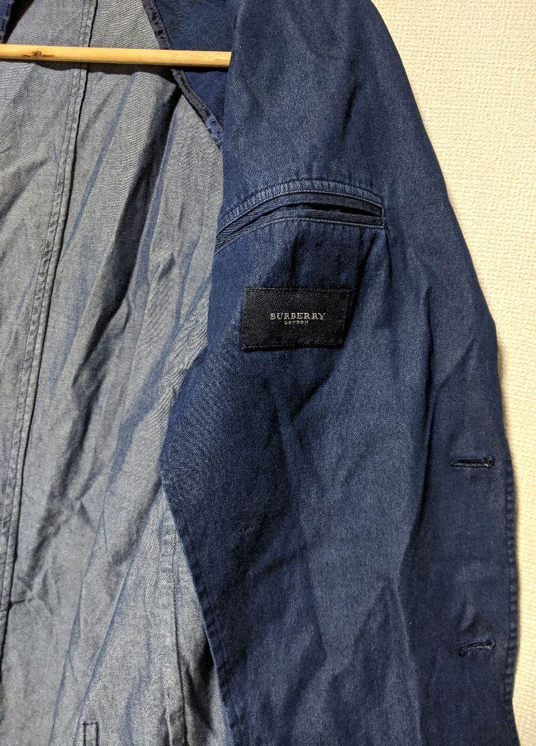 【BURBERRY】テーラードジャケット/無地/インディゴ/日本製/美品