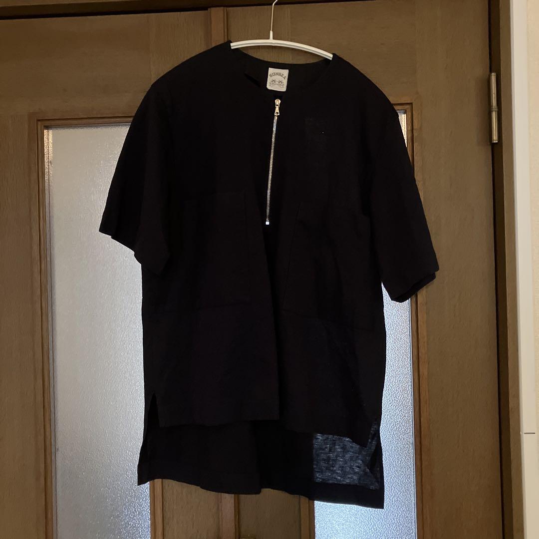 サンシー Sunsea カットソー ネイビー ririファスナー