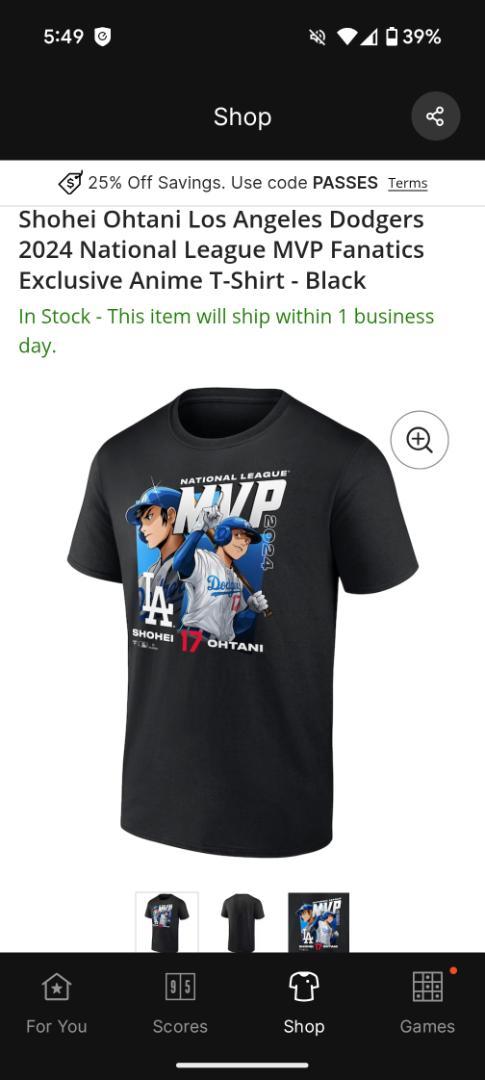 応援グッズ Shohei Ohtani 2024 MVP Fanatics t-shirt