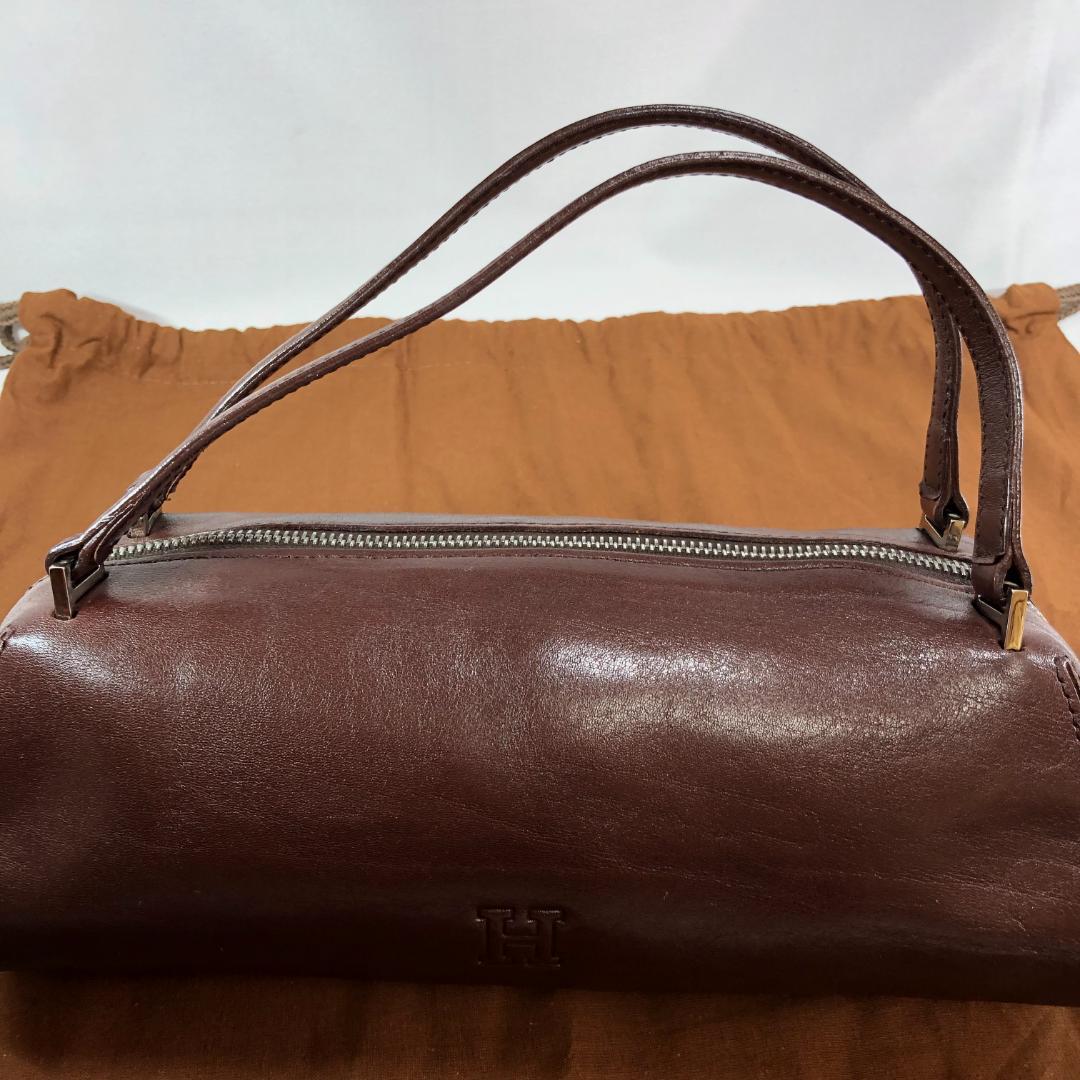 人気HOT 美品 ヒロフ Hロゴ フルレザー ハンドバッグ ダークブラウン mfs3x-m45067155318 限定SALE安い